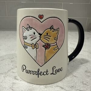 PURRRFECT LOVE Hand Painted Cats 17oz Ceramic Mug Cup SPECTRUM DESIGNZ Cat